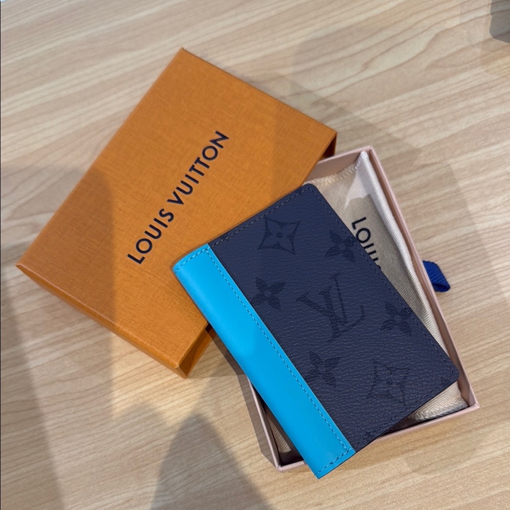 Louis Vuitton Men's Pocket Organizer Turquoise Eclipse Reverse Monogram